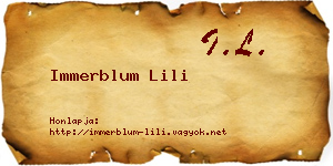 Immerblum Lili névjegykártya