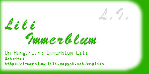 lili immerblum business card